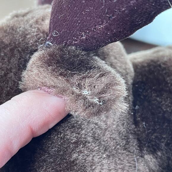 Vintage HugFun Moose Plush wearing Blue Tie with TAGS Reindeer Some Wear READ - Picture 13 of 13